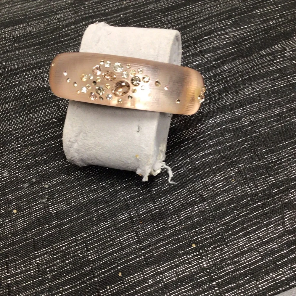 Alexis Bittar Gold and Pink Crystal Bangle